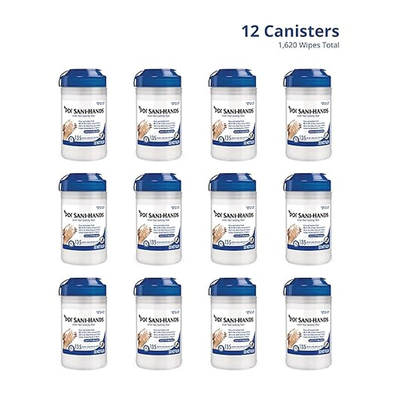 hand sanitizing wipe sani hands 135 count ethyl alcohol wipe canister packaging type case