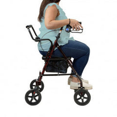Dynarex 10208 DynaGo Duo Transport Stand up Folding Rollator, 300lbs Capacity Aluminium Red Frame
