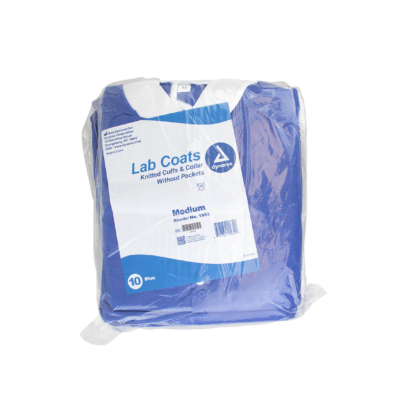 dynarex disposable lab coats without pockets