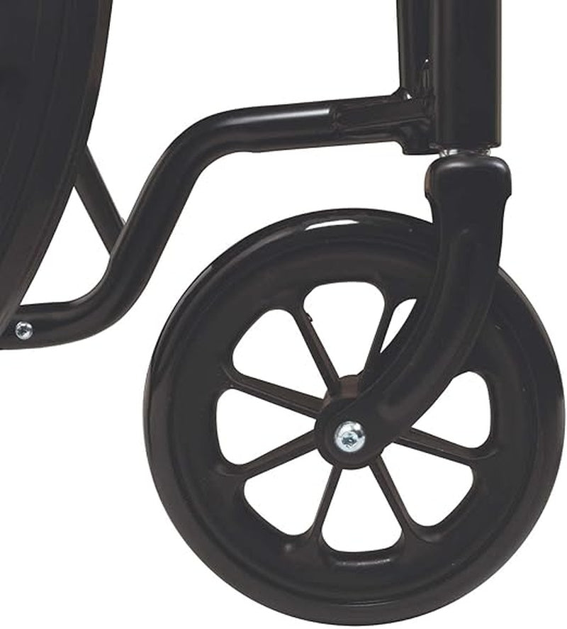 Probasics K2 Wheelchair with flip back removable padded armrests and Elevating Leg rest ,8" x 1" Front 24" Back Wheels ,300 lbs Weight Capacity ,16" x 16" ,WC21616DE