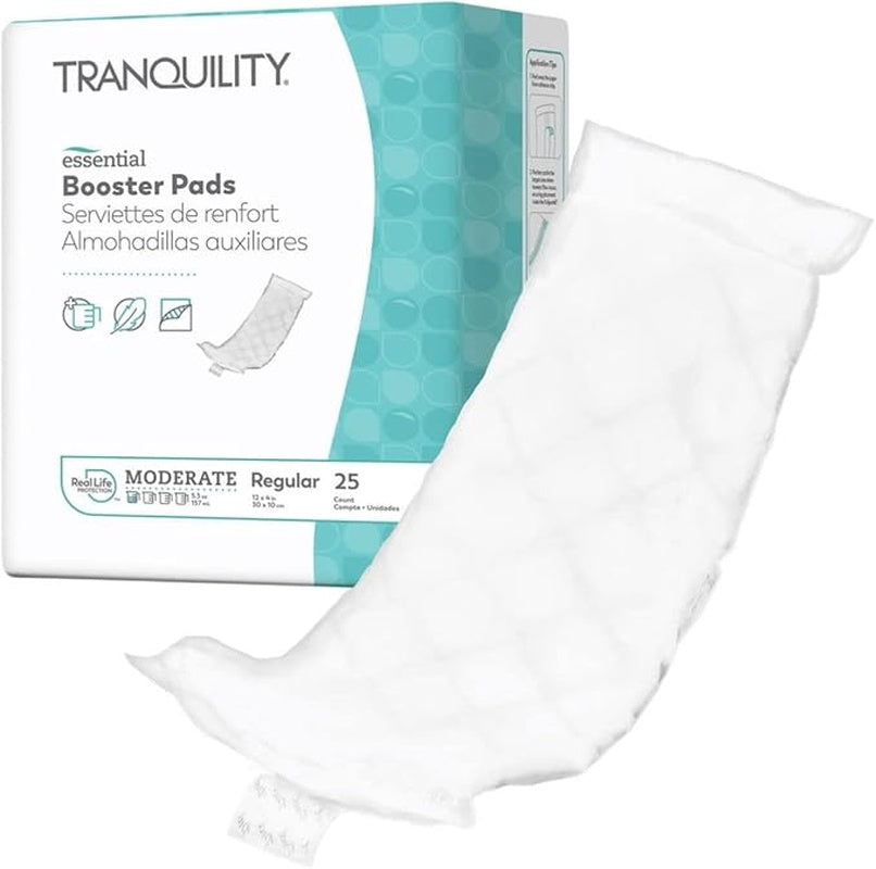 booster pad tranquility essential 3 1 2 x 12 inch heavy absorbency super absorbent core one size fits most packaging type case