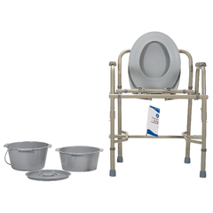 dynarex drop arm folding commode