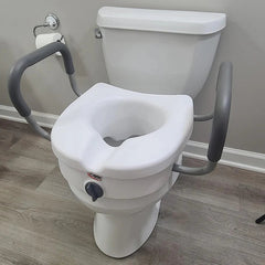 Carex E-Z Lock Raised Toilet Seat w/ Armrests