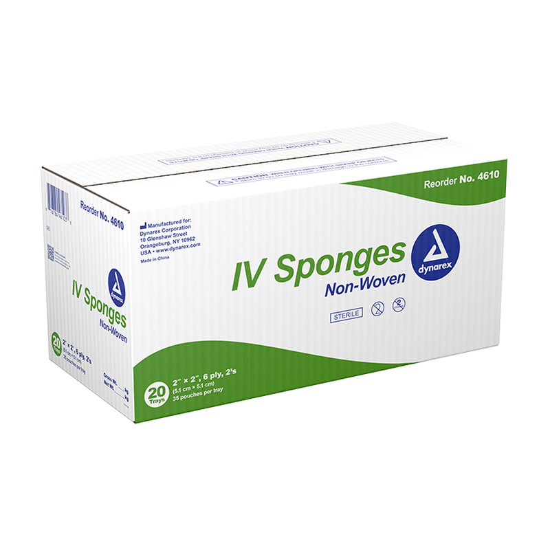 dynarex iv sponge pack type 35 case per box