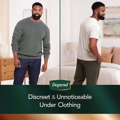 male adult absorbent underwear depend real fit waistband style large x large disposable heavy absorbency packaging type case