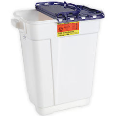 Pharmaceutical Waste Container Recykleen White Base 16.6 H X 10.7 W X 6 D Inch Horizontal Entry 3 Gallon