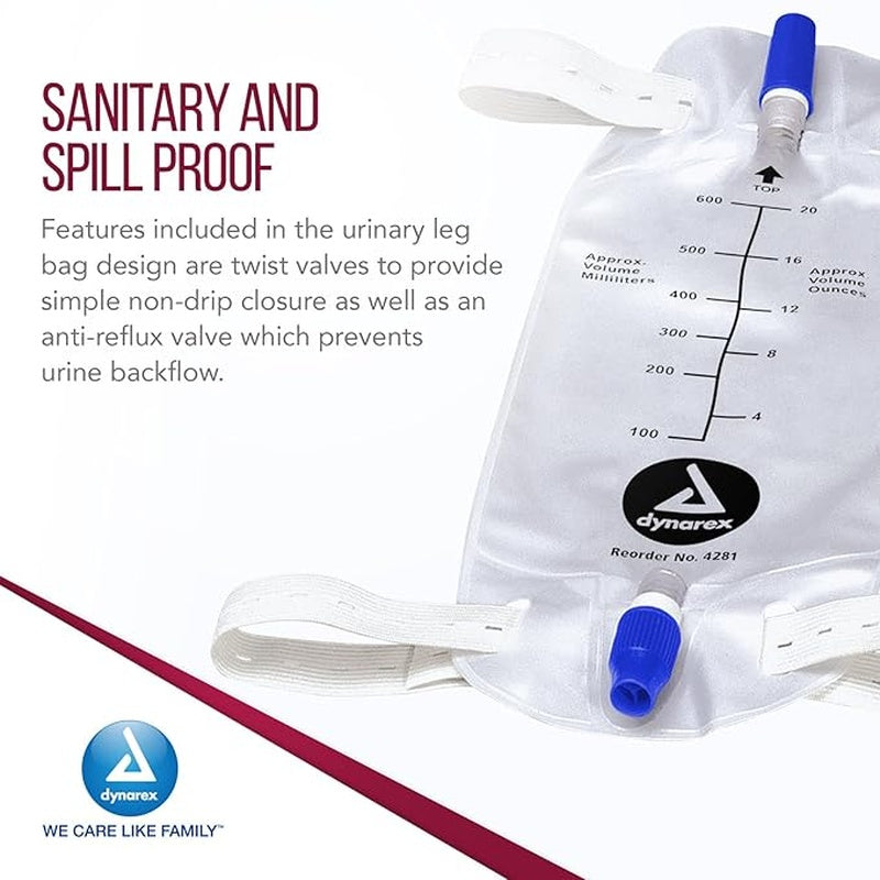 leg bag medium 600 ml w valve bx 12
