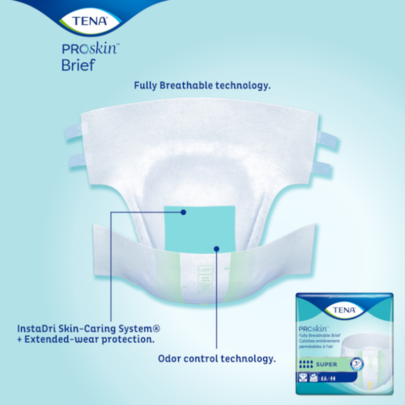 unisex adult incontinence brief tena proskin super x large disposable heavy absorbency packaging type case