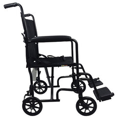 Folding power wheelchair rear view with large drive wheels