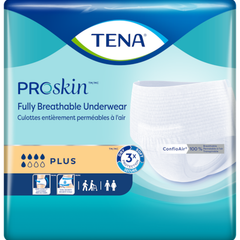 unisex adult absorbent underwear tena proskin plus pull on with tear away seams 2x large disposable moderate absorbency packaging type case
