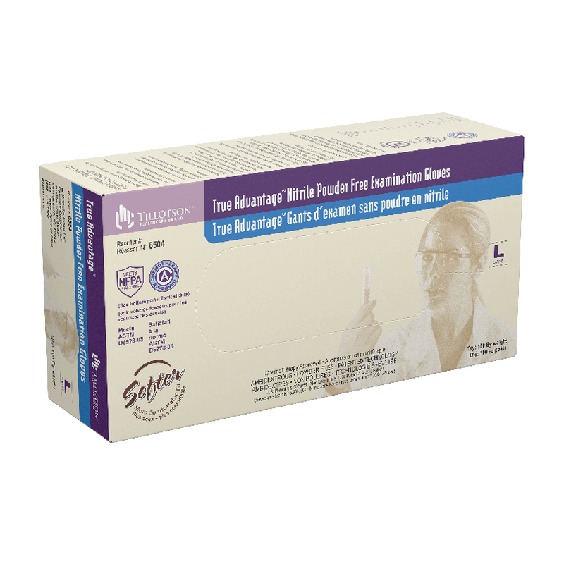 dynarex true advantage nitrile exam gloves powder free 100bx 10cs
