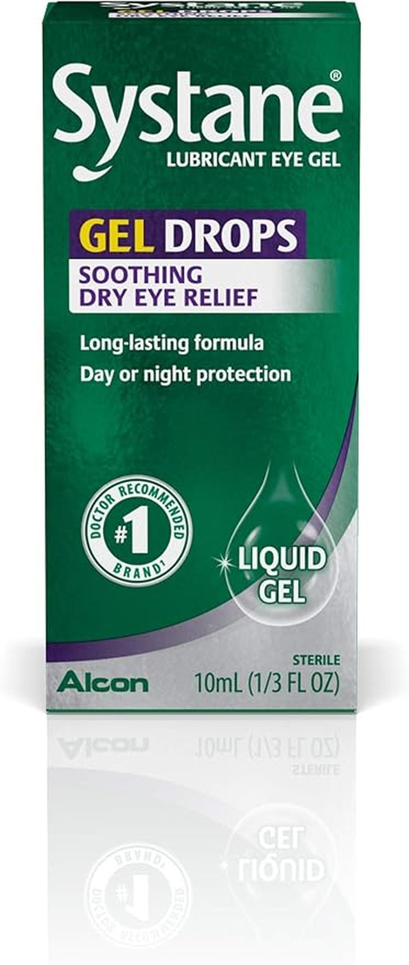 Systane lubricant eye gel packaging on a white background