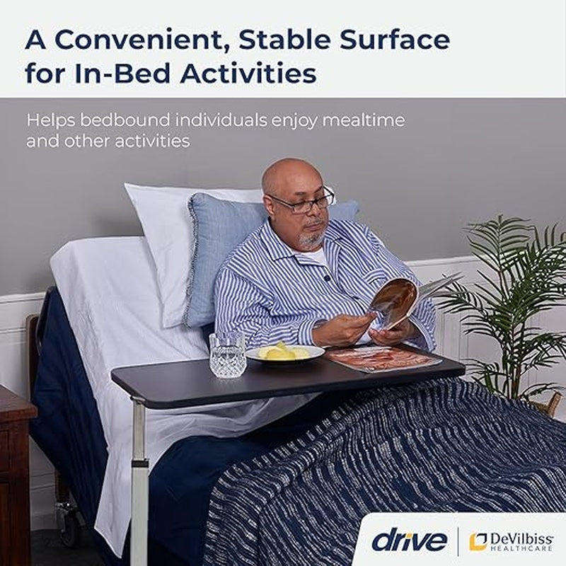 overbed table drive non tilt adjustment handle 28 to 45 inch height range packaging type case