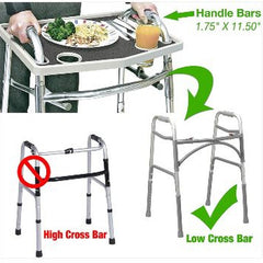 Walker Tray W/ Grip Mat Gray