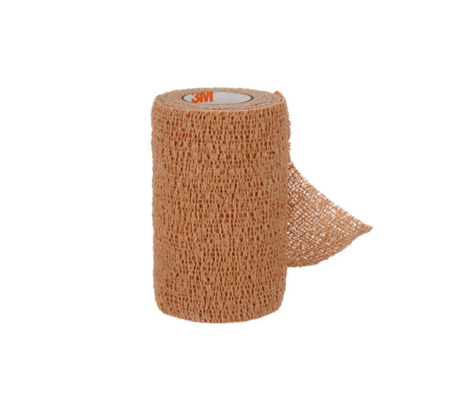 Cohesive Bandage 3M Coban 1 Inch X 5 Yard Self-Adherent Closure Tan NonSterile Standard Compression, Packaging Type- Case