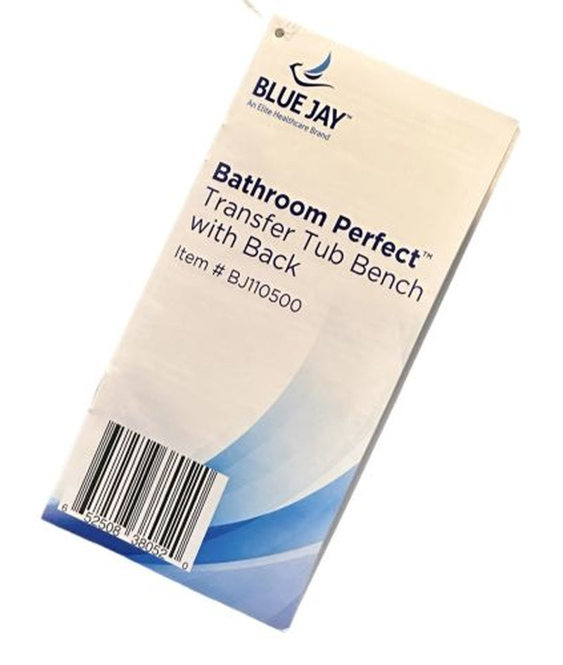 Bathroom Perfect Transfer Bench W/back Blue Jay Each