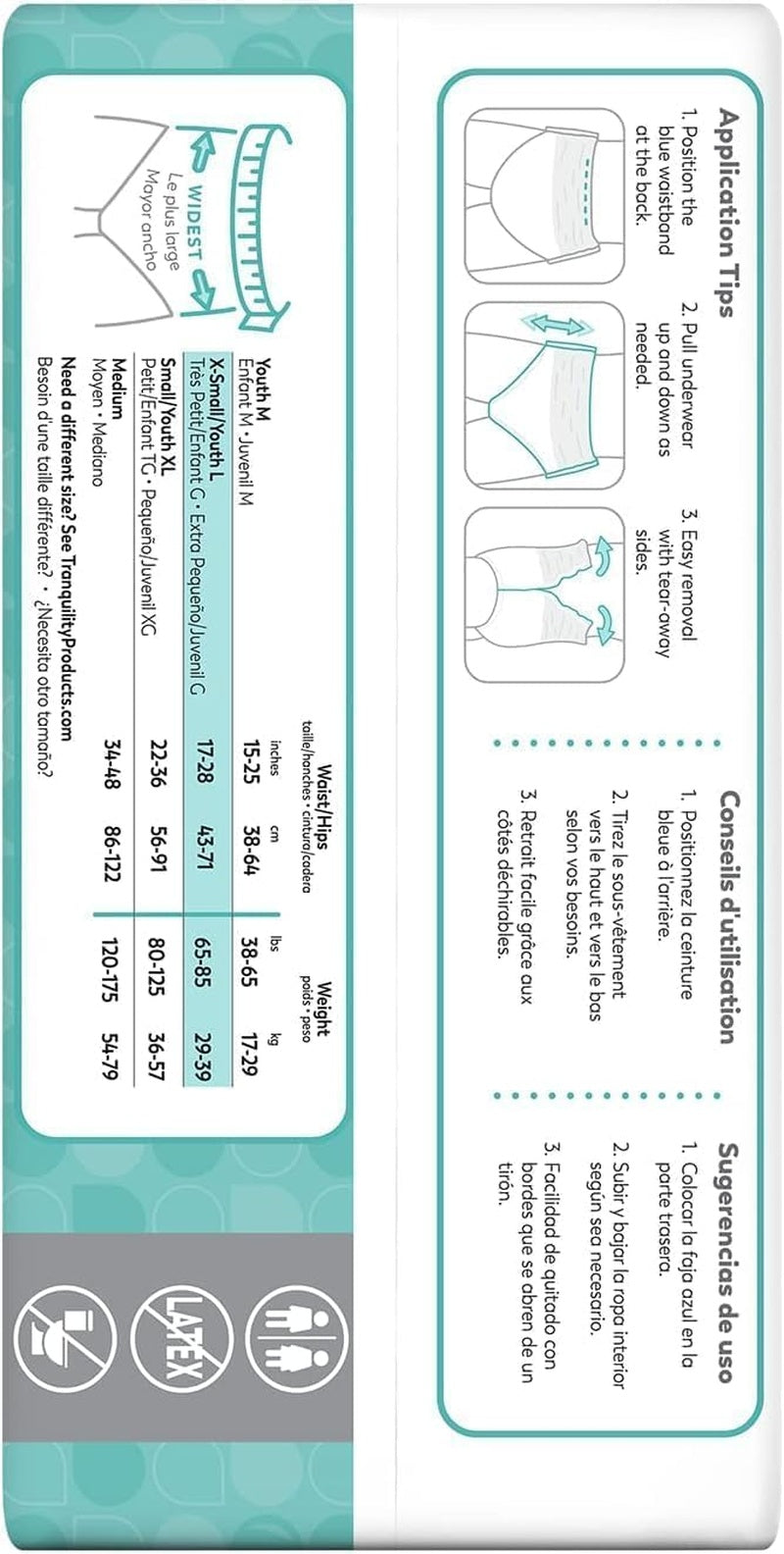 unisex adult absorbent underwear tranquility essential pull on with tear away seams large disposable moderate absorbency packaging type case