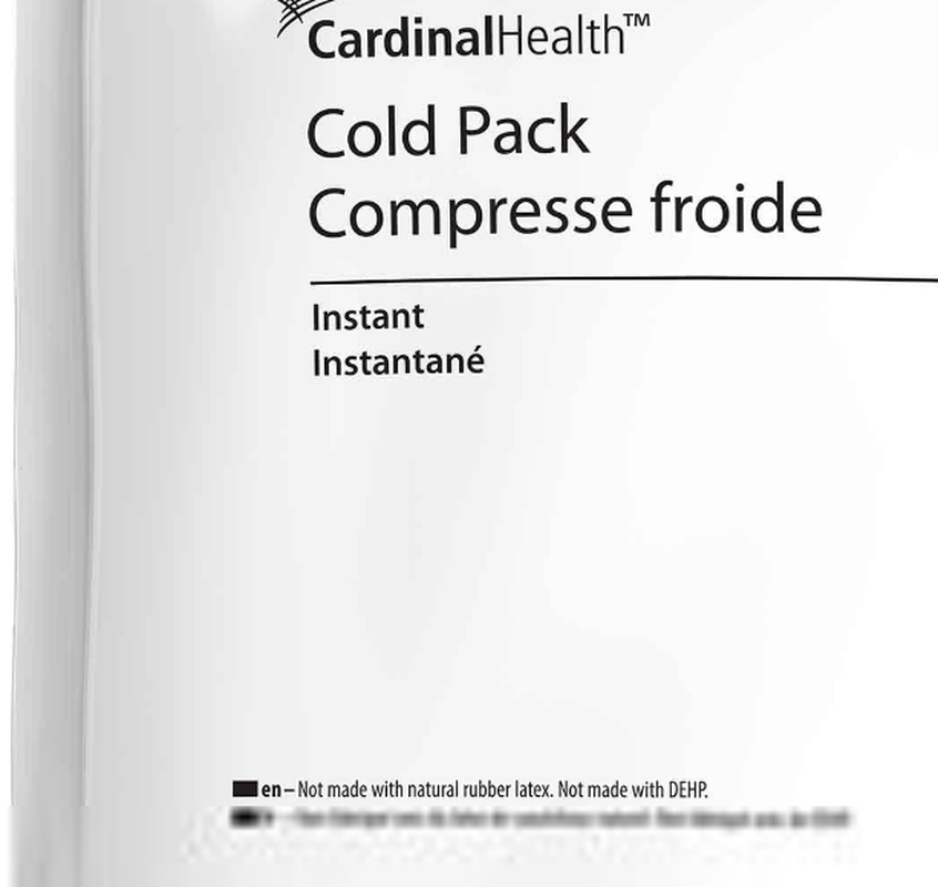 instant cold pack cardinal health non sweat general purpose medium 6 x 6 1 2 inch plastic ammonium nitrate water disposable packaging type case