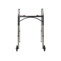 mckesson folding walker adjustable height mckesson dual release folding walker with wheels mk1073638ea
