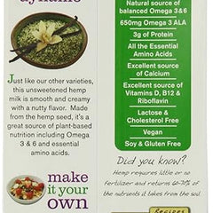 Pacific Natural Foods Hemp Vanilla - Unsweetened - Case Of 12 - 32 Fl Oz.