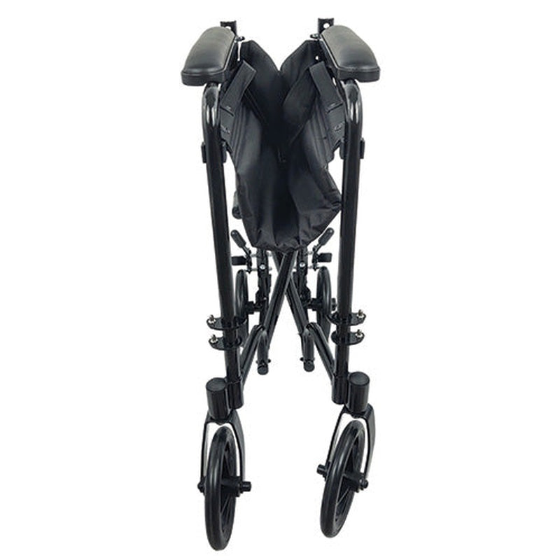 Electric wheelchair folded for travel and car storage