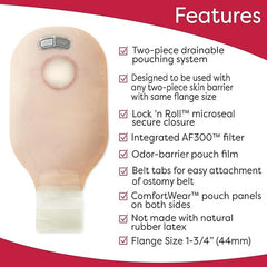 sur fit natura two piece opaque ostomy pouch 12 inch length 2 inch flange sur fit natura ostomy pouch mk526115bx