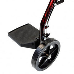 Dynarex 10208 DynaGo Duo Transport Stand up Folding Rollator, 300lbs Capacity Aluminium Red Frame