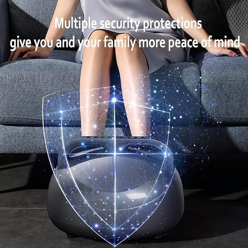 Foot Massager Heating Therapy Hot Compression Shiatsu Knead Roller Muscle Relaxation Pain Relief Electric Foot Massage Machine