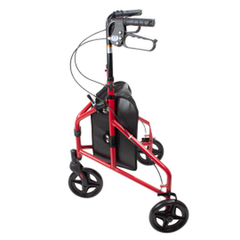 Dynarex DynaGo Zoom 3-Wheel Rollator Walker | Lightweight Aluminum Rollator with Storage Pouch
