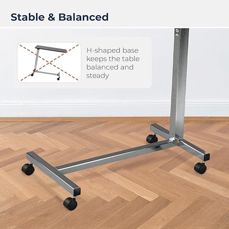 overbed table drive non tilt adjustment handle 28 to 45 inch height range packaging type case
