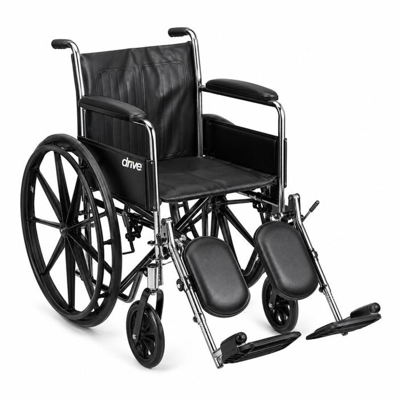 Wheelchair McKesson Dual Axle Full Length Arm Swing-Away Elevating Legrest Black Upholstery 18 Inch Seat Width Adult 300 lbs. Weight Capacity, Packaging Type- Each