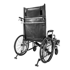 Adjustable reclining bariatric wheelchair with extended leg rests detail
