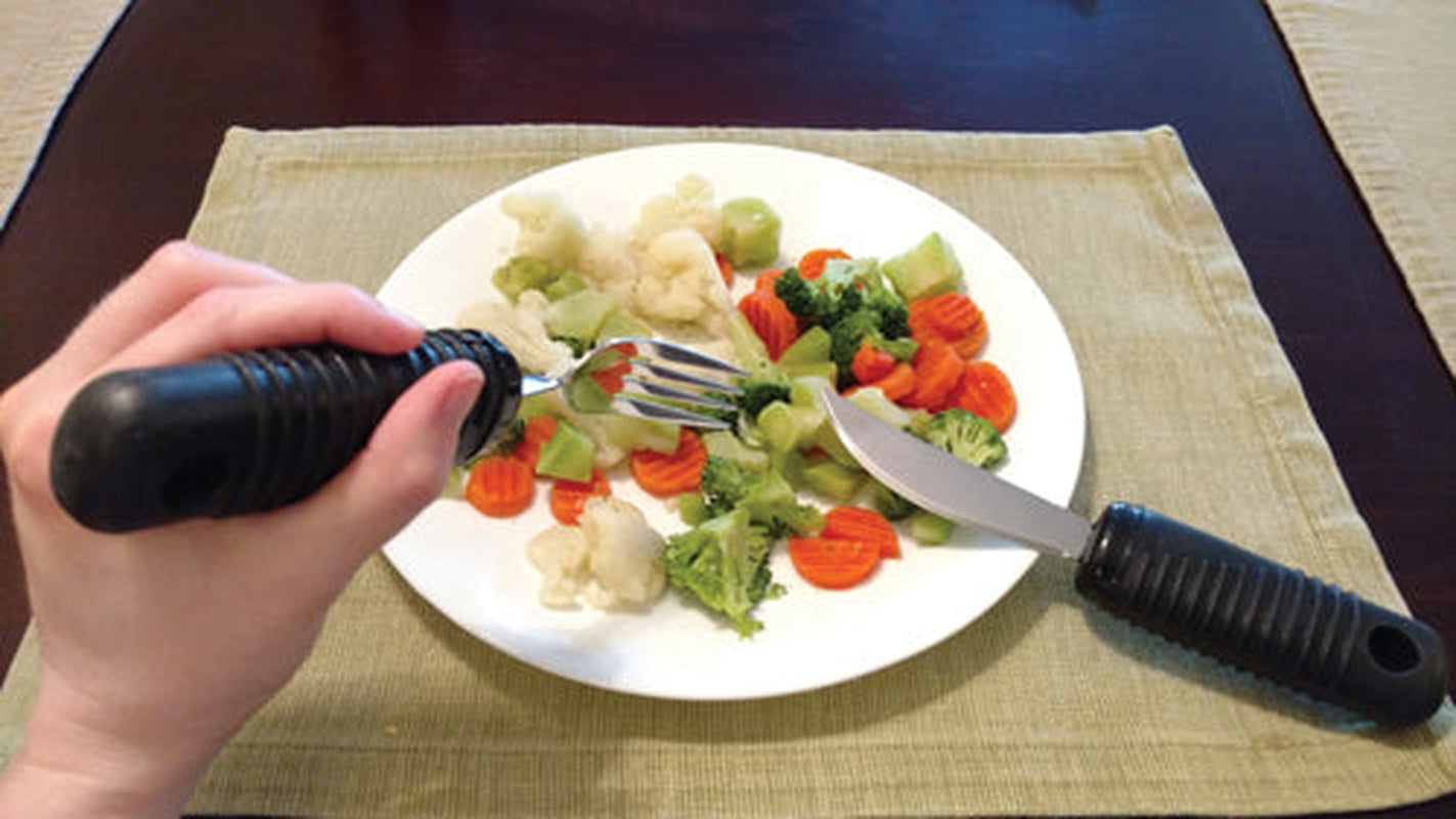 Make Eating Easier Big Grip Utensil Set Blue Jay Brand