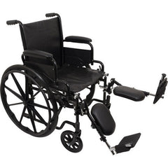 Probasics K1 Wheelchair with Flip-Back Desk Arms and Elevating Leg rest ,8inch Front 24inch Back Wheels ,250 lbs Weight Capacity ,18 X16inch ,WC11816DE