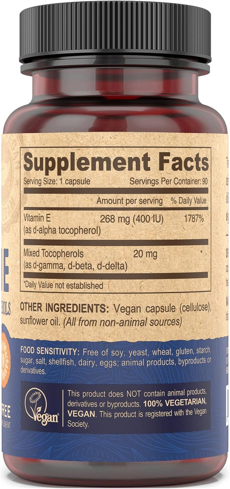 Deva Vegan Vitamins - Vitamin E With Mixed Tocopherols - 400 Iu - 90 Vegan Capsules