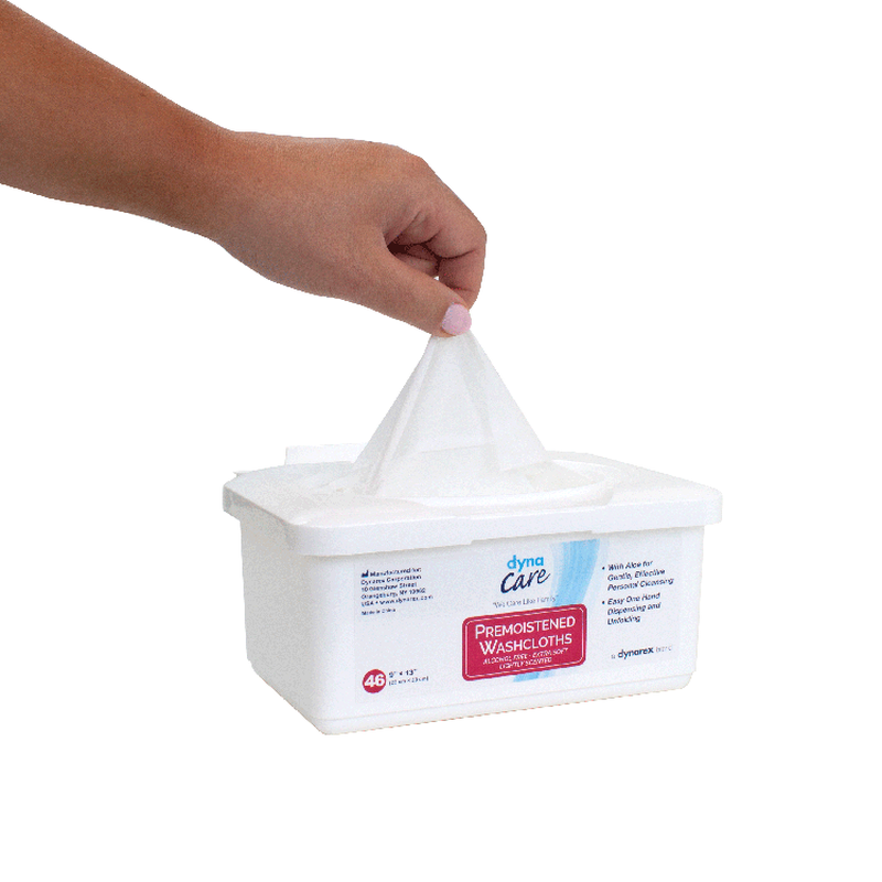 dynarex personal cleansing washcloth wet wipes