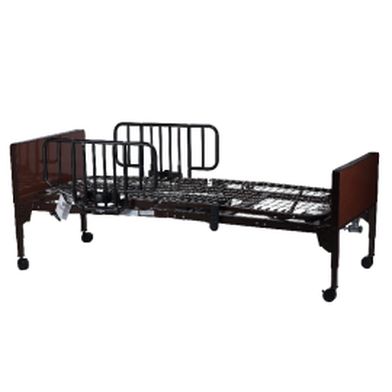 semi electric homecare bed w half rail