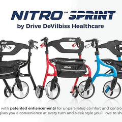 Nitro Sprint Foldable Rollator Walker with Seat