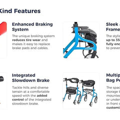 Nitro Sprint Foldable Rollator Walker with Seat