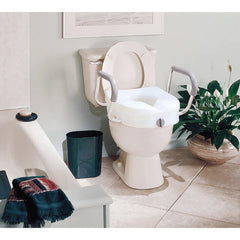 Carex E-Z Lock Raised Toilet Seat w/ Armrests
