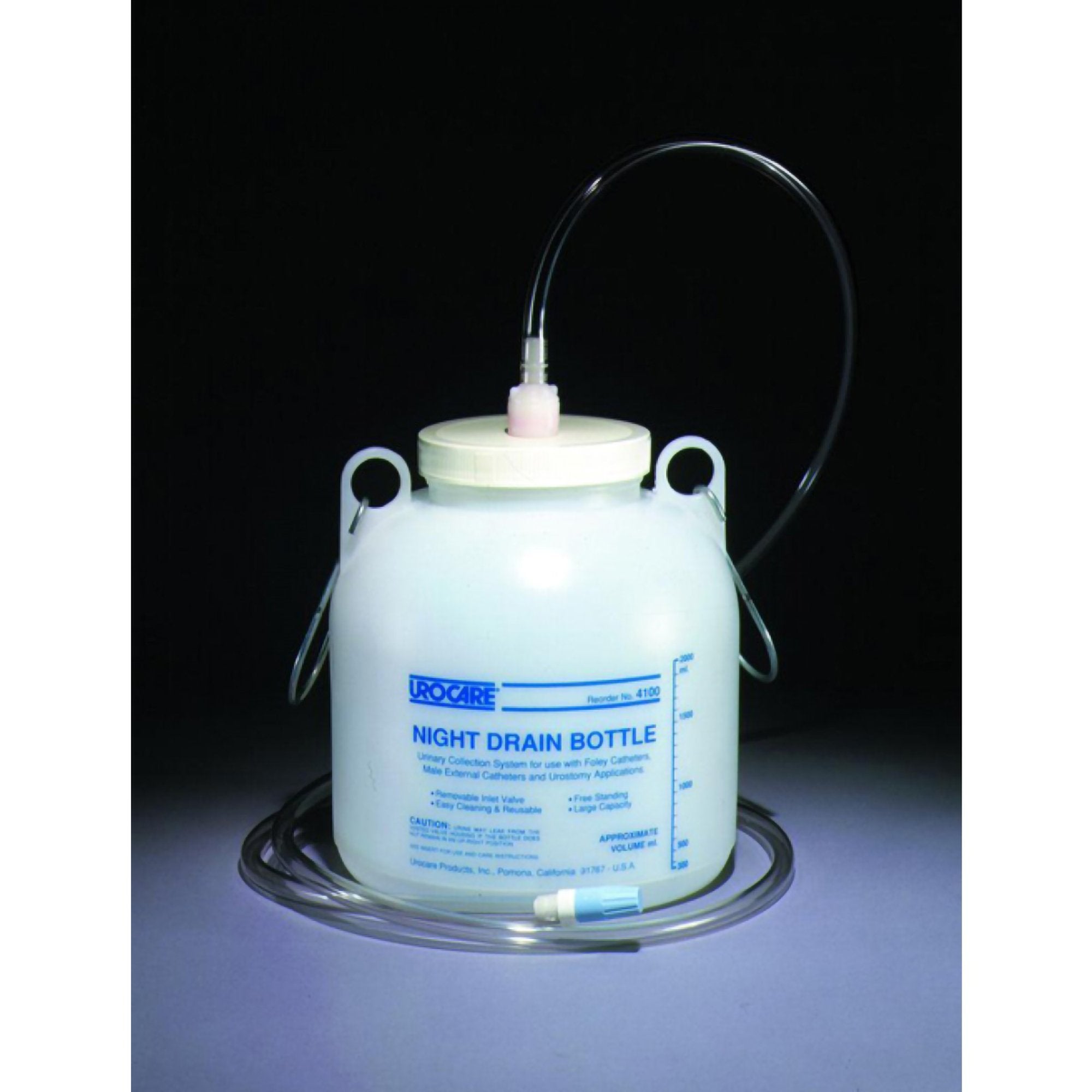 Urinary Night Drainage System Urocare Anti Reflux Valve NonSterile 2,000 mL High Density Polyethylene (HDPE)