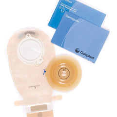 Urostomy Pouch Assura Two Piece System 10 1/4 Inch Length Flat, Trim to Fit 3/8 to 2 1/4 Inch Stoma Drainable
