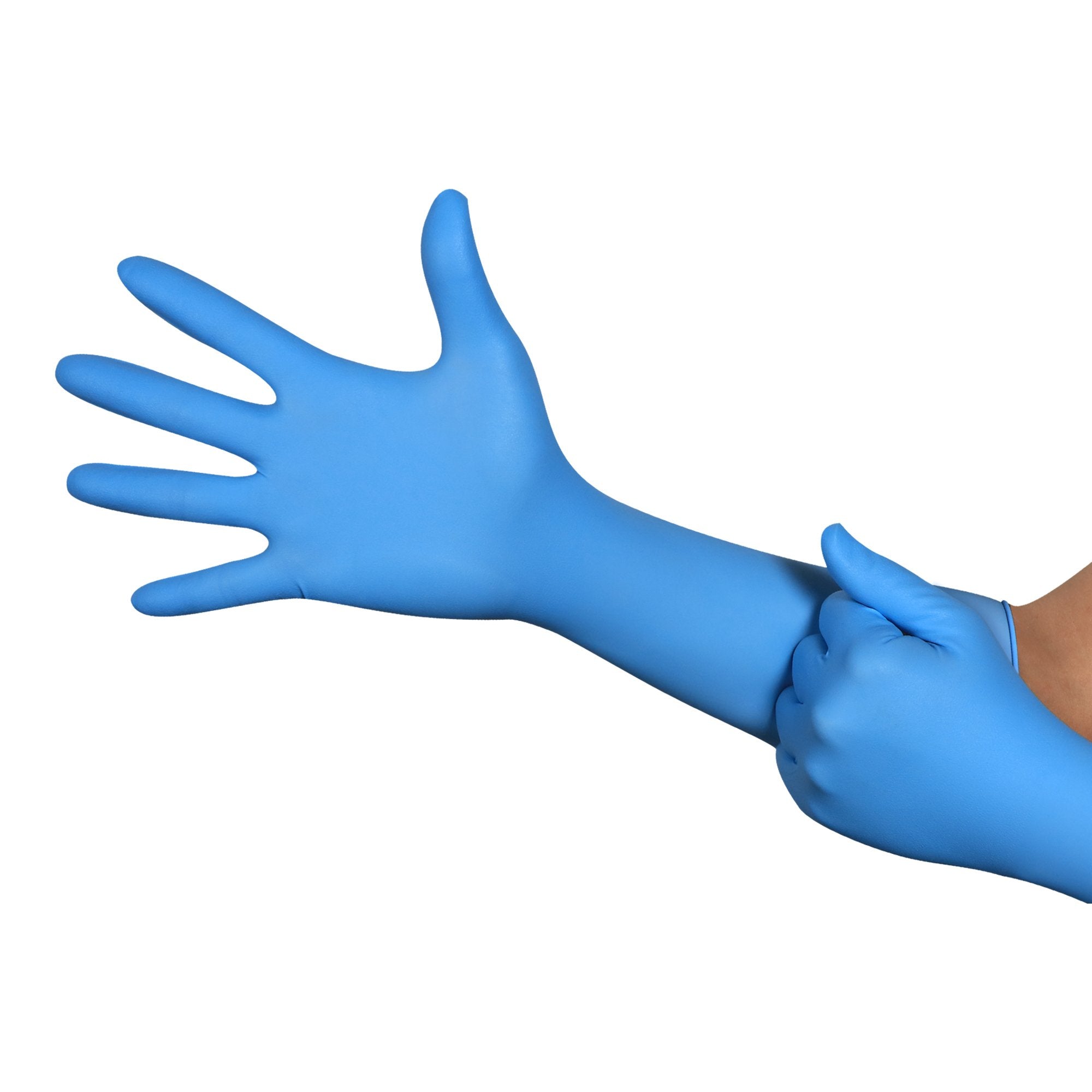 Utility Glove Micro Touch Central Supply SPD Plus Large Nitrile Blue 16 Inch Beaded Cuff NonSterile