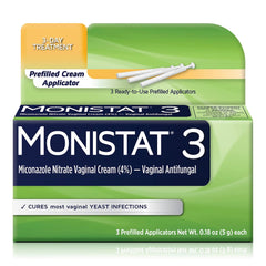 Vaginal Antifungal Monistat 3 4% Strength Suppository 3 per Box Bottle