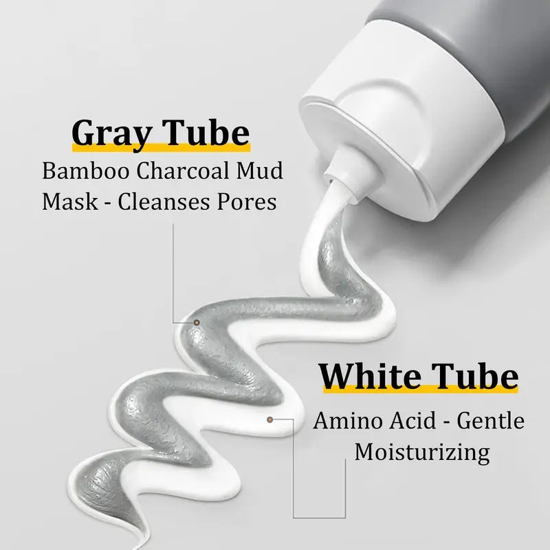 VGO Facial Cleanser of Double Care and Effets 50G All Types of Skins Cleanse and Moisturize A Cleansing Skincare Gentle Charcoal