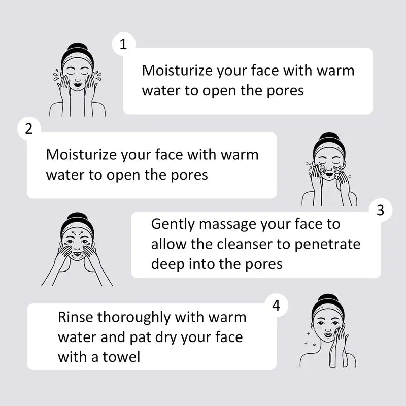 VGO Facial Cleanser of Double Care and Effets 50G All Types of Skins Cleanse and Moisturize A Cleansing Skincare Gentle Charcoal