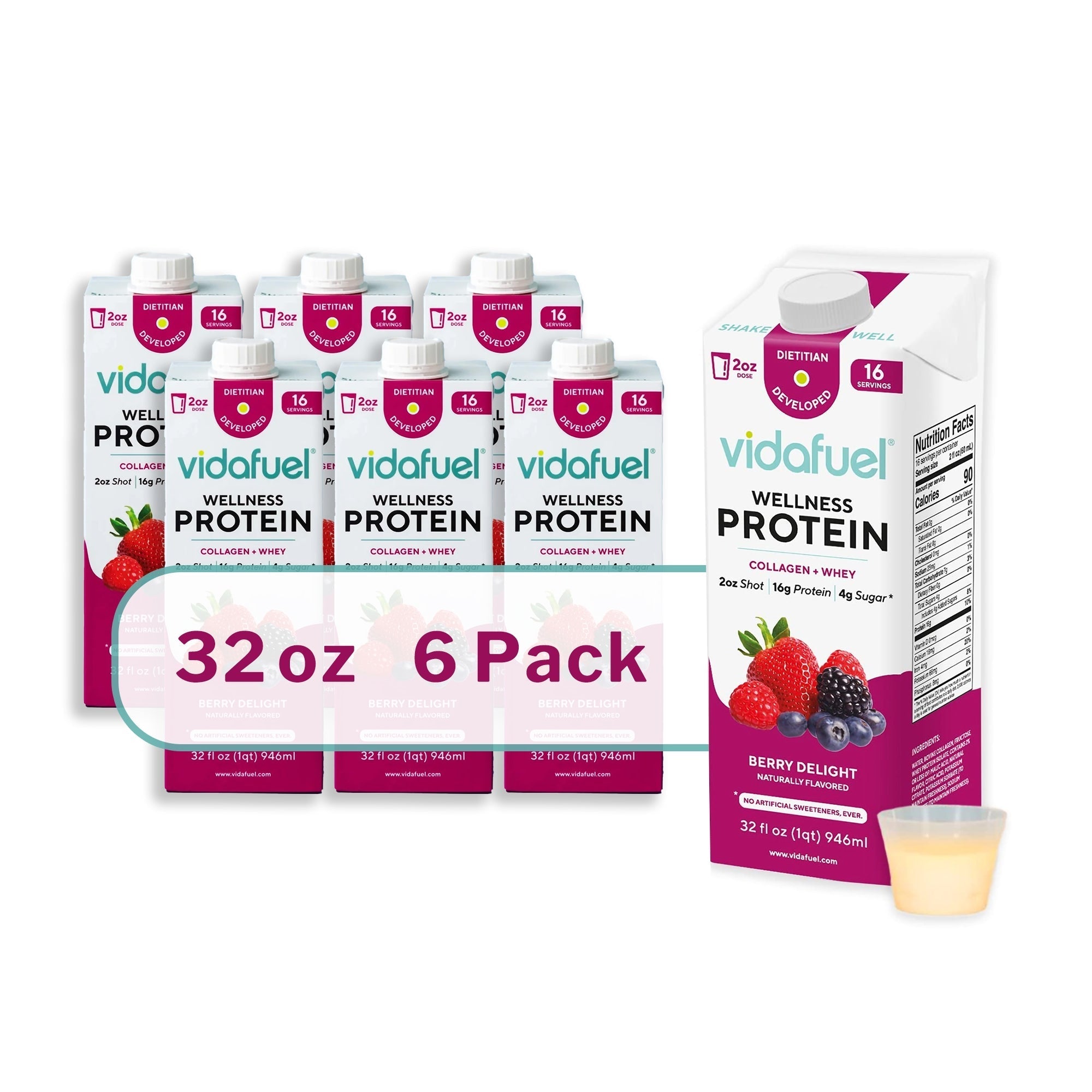 vidafuel wellness protein drink with collagen and whey berry delight flavor vida fuel wellness protein oral supplement mk1244683ea