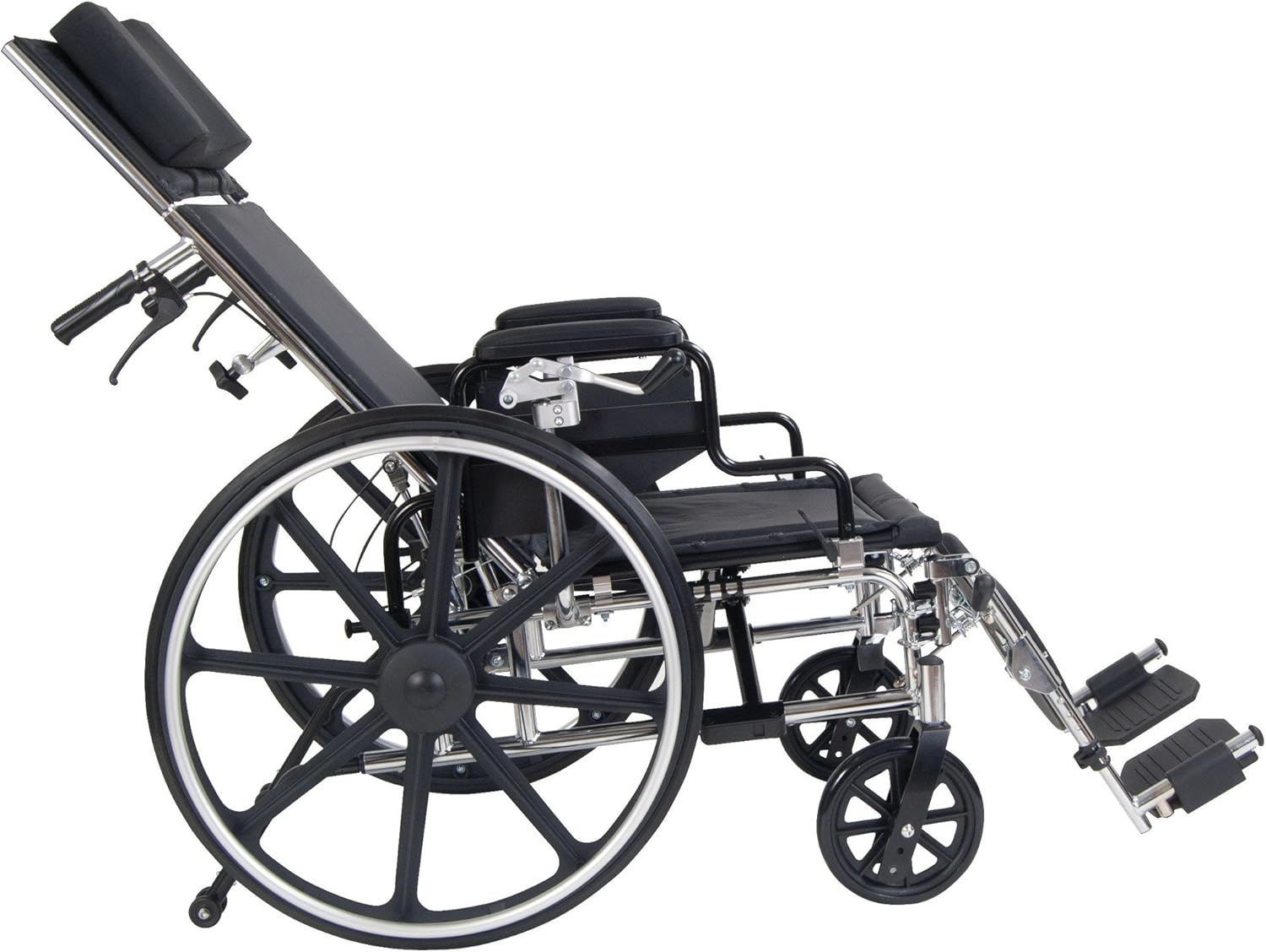 Drive Medical Viper GT Reclining Flip Wheelchair with Flip Back Rem Desk Arm and Swing-away Elevating Leg Rests ,24" composite Wheels ,300 lbs Weight Capacity
