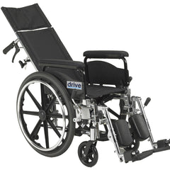 Drive Medical Viper Gt Wheelchair with Flip Back Rem Full Arms and swing-away foot rests ,24-inch composite Wheels ,300 lbs Weight Capacity ,18"w*16"d ,10960B