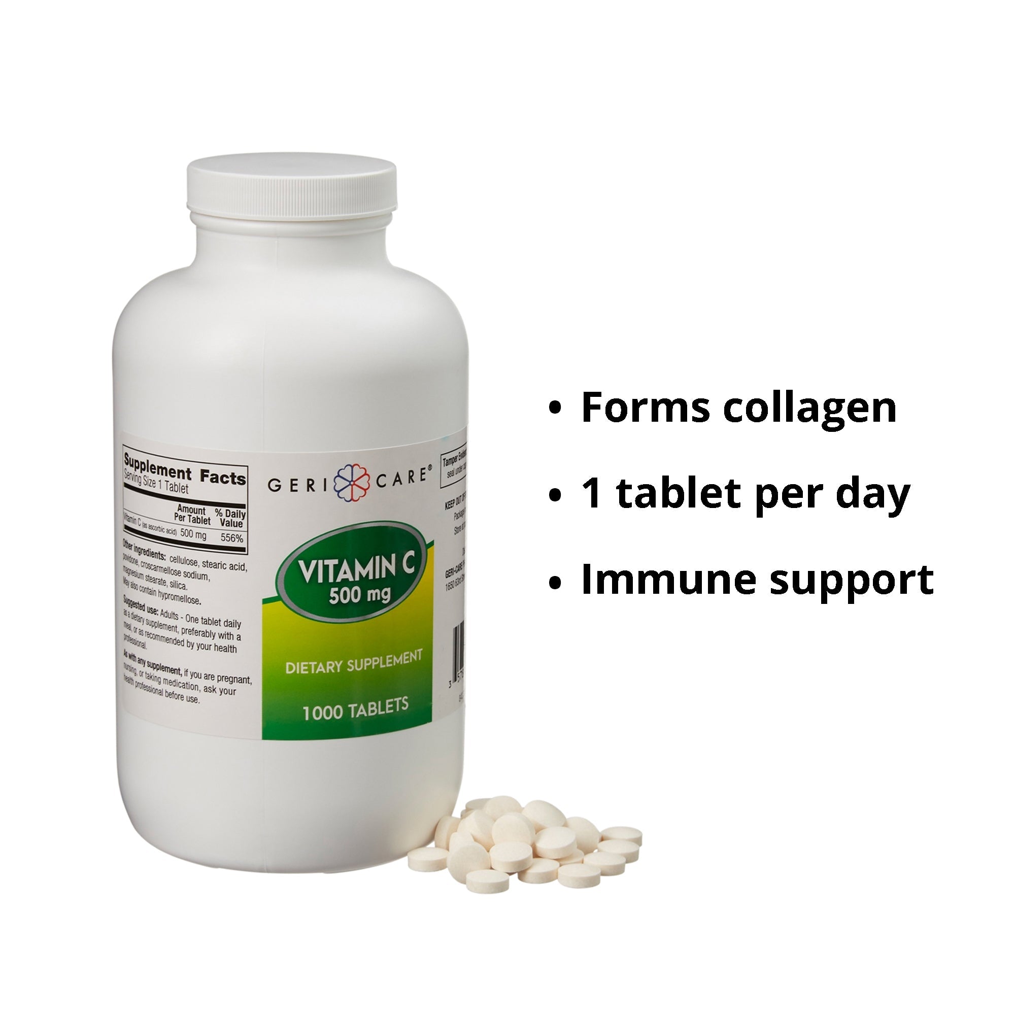 vitamin c supplement geri care ascorbic acid 500 mg strength tablet 1 000 per bottle